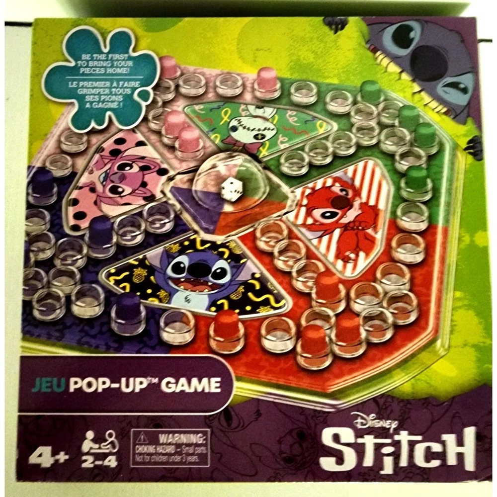 Disney Stitch Jeu Pop-Up jr. Spinmaster Game 2-4 Players New
